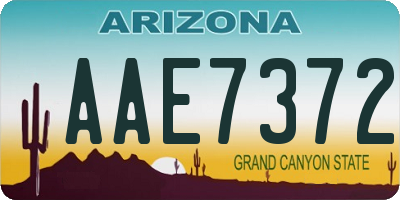 AZ license plate AAE7372