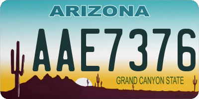 AZ license plate AAE7376