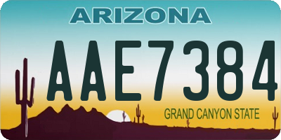 AZ license plate AAE7384
