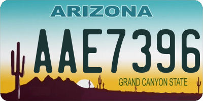 AZ license plate AAE7396