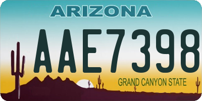 AZ license plate AAE7398