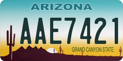 AZ license plate AAE7421