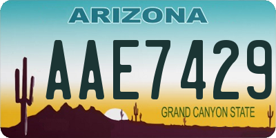 AZ license plate AAE7429