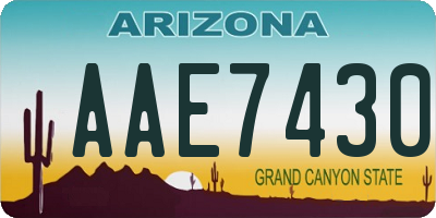 AZ license plate AAE7430
