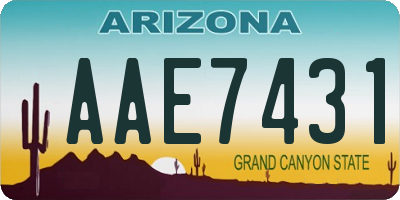 AZ license plate AAE7431
