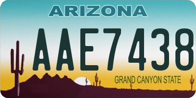 AZ license plate AAE7438
