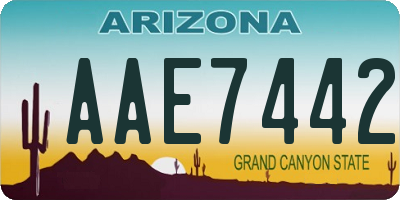AZ license plate AAE7442