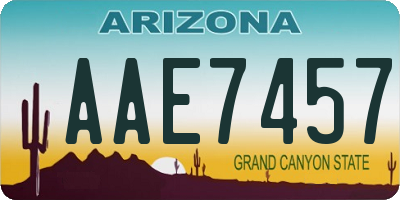 AZ license plate AAE7457