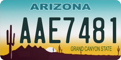 AZ license plate AAE7481