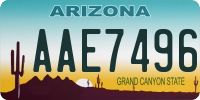 AZ license plate AAE7496