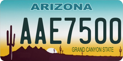 AZ license plate AAE7500