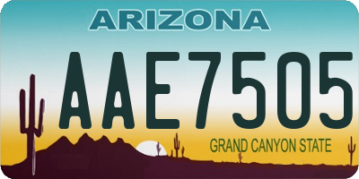AZ license plate AAE7505