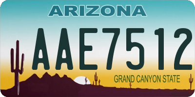 AZ license plate AAE7512