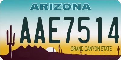 AZ license plate AAE7514