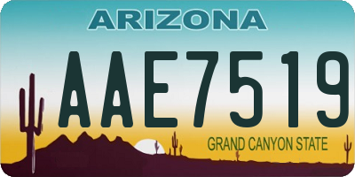 AZ license plate AAE7519