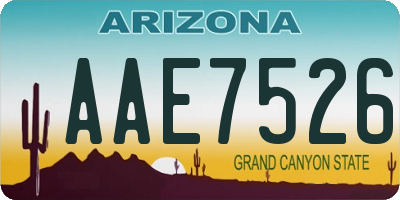 AZ license plate AAE7526