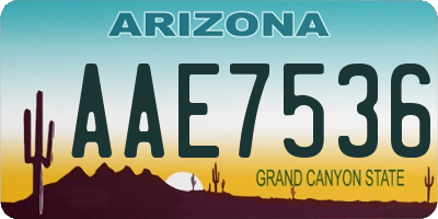 AZ license plate AAE7536