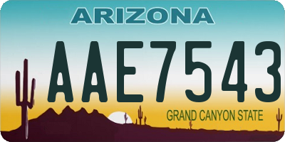 AZ license plate AAE7543