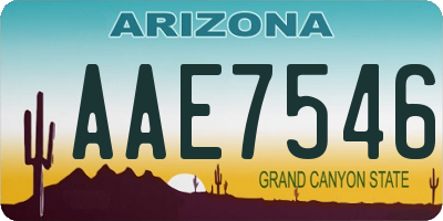 AZ license plate AAE7546