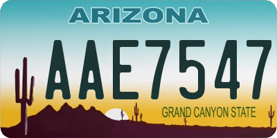 AZ license plate AAE7547