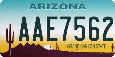 AZ license plate AAE7562