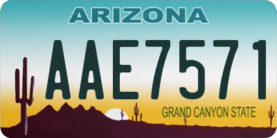 AZ license plate AAE7571