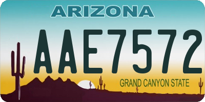 AZ license plate AAE7572