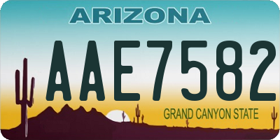 AZ license plate AAE7582