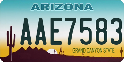 AZ license plate AAE7583