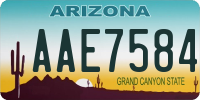 AZ license plate AAE7584