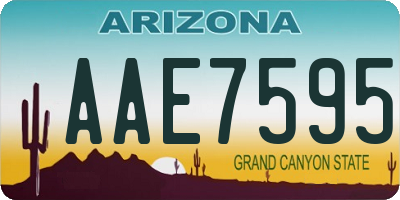 AZ license plate AAE7595