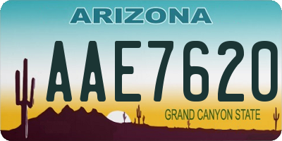 AZ license plate AAE7620