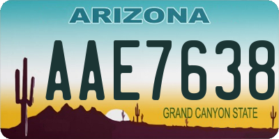 AZ license plate AAE7638