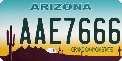 AZ license plate AAE7666
