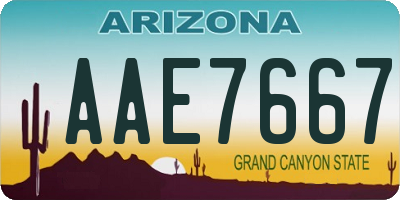 AZ license plate AAE7667