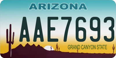 AZ license plate AAE7693