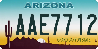 AZ license plate AAE7712