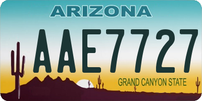 AZ license plate AAE7727
