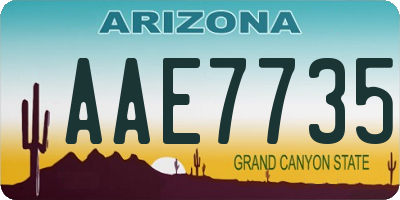 AZ license plate AAE7735