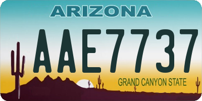 AZ license plate AAE7737