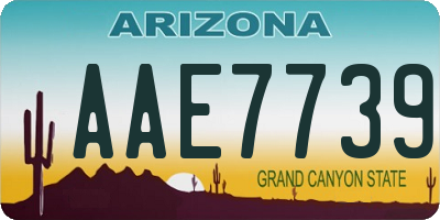 AZ license plate AAE7739