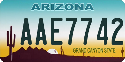 AZ license plate AAE7742