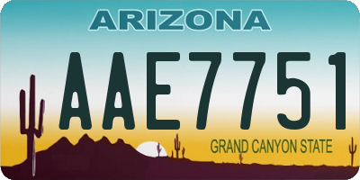 AZ license plate AAE7751