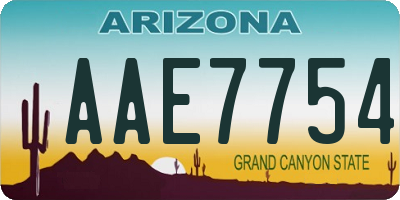 AZ license plate AAE7754