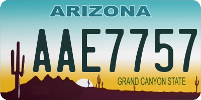 AZ license plate AAE7757