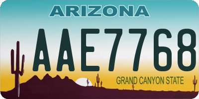 AZ license plate AAE7768