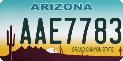 AZ license plate AAE7783