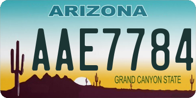 AZ license plate AAE7784