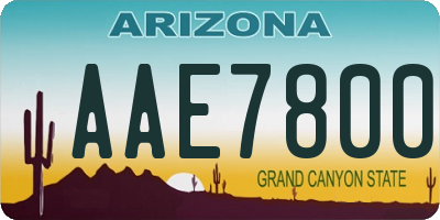 AZ license plate AAE7800