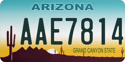 AZ license plate AAE7814